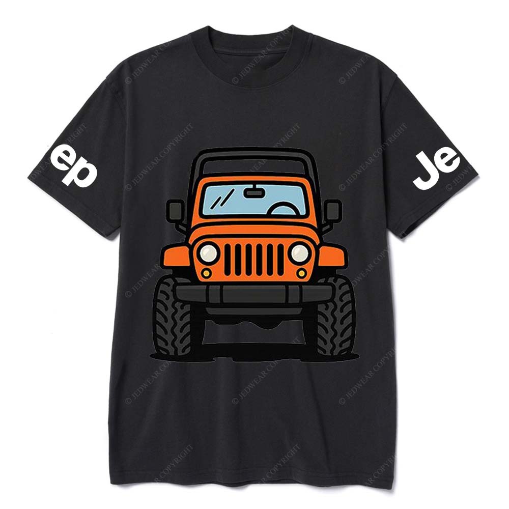 Vibrant Cartoon Orange Jp Pattern Gray Short - sleeved Jp T-Shirt