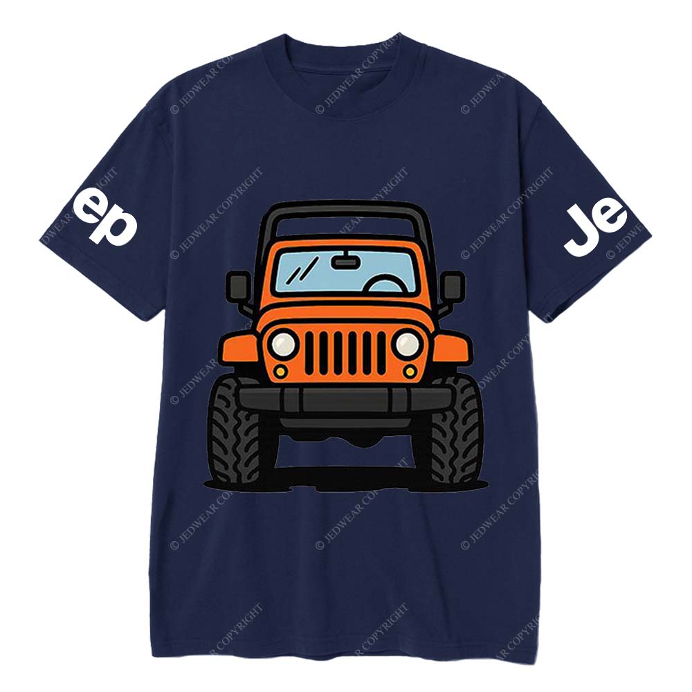 Vibrant Cartoon Orange Jp Pattern Gray Short - sleeved Jp T-Shirt