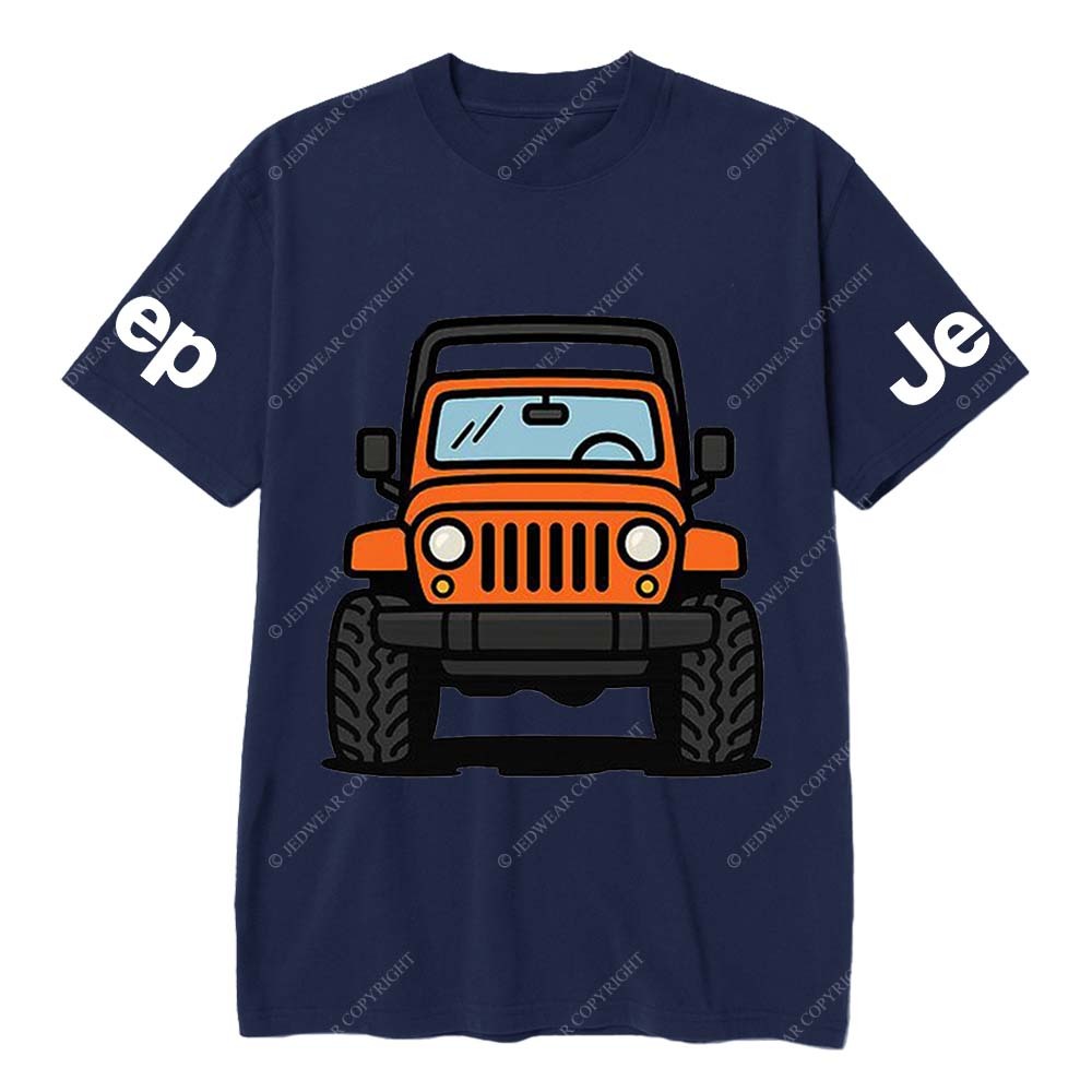 Vibrant Cartoon Orange Jp Pattern Gray Short - sleeved Jp T-Shirt