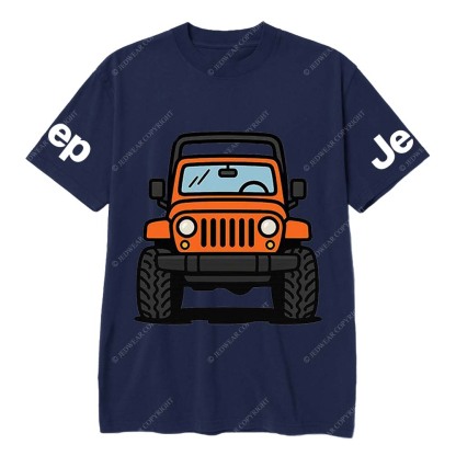Vibrant Cartoon Orange Jp Pattern Gray Short - sleeved Jp T-Shirt