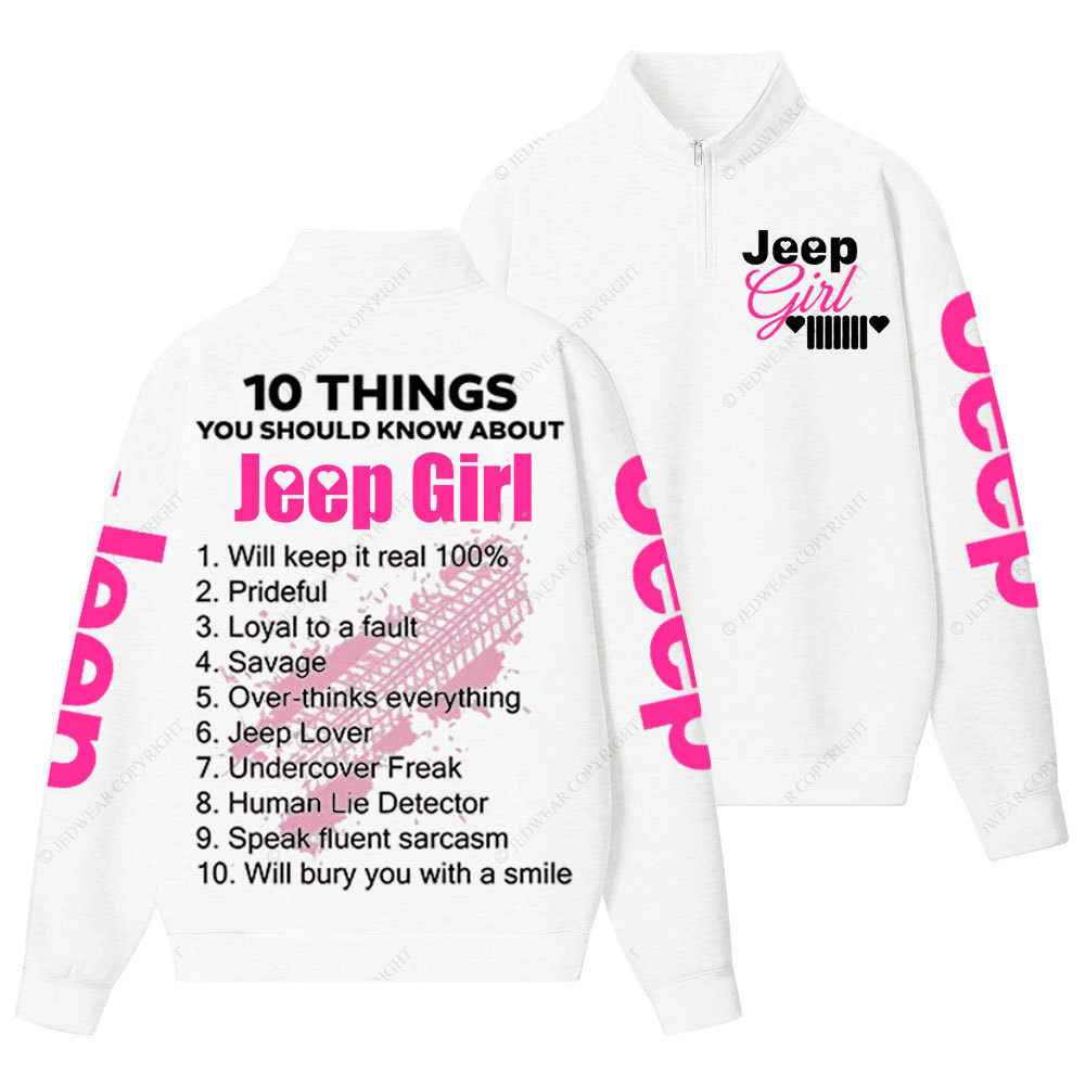 Jp Girl 10 Things Half-Zip Jacket Sweatshirt