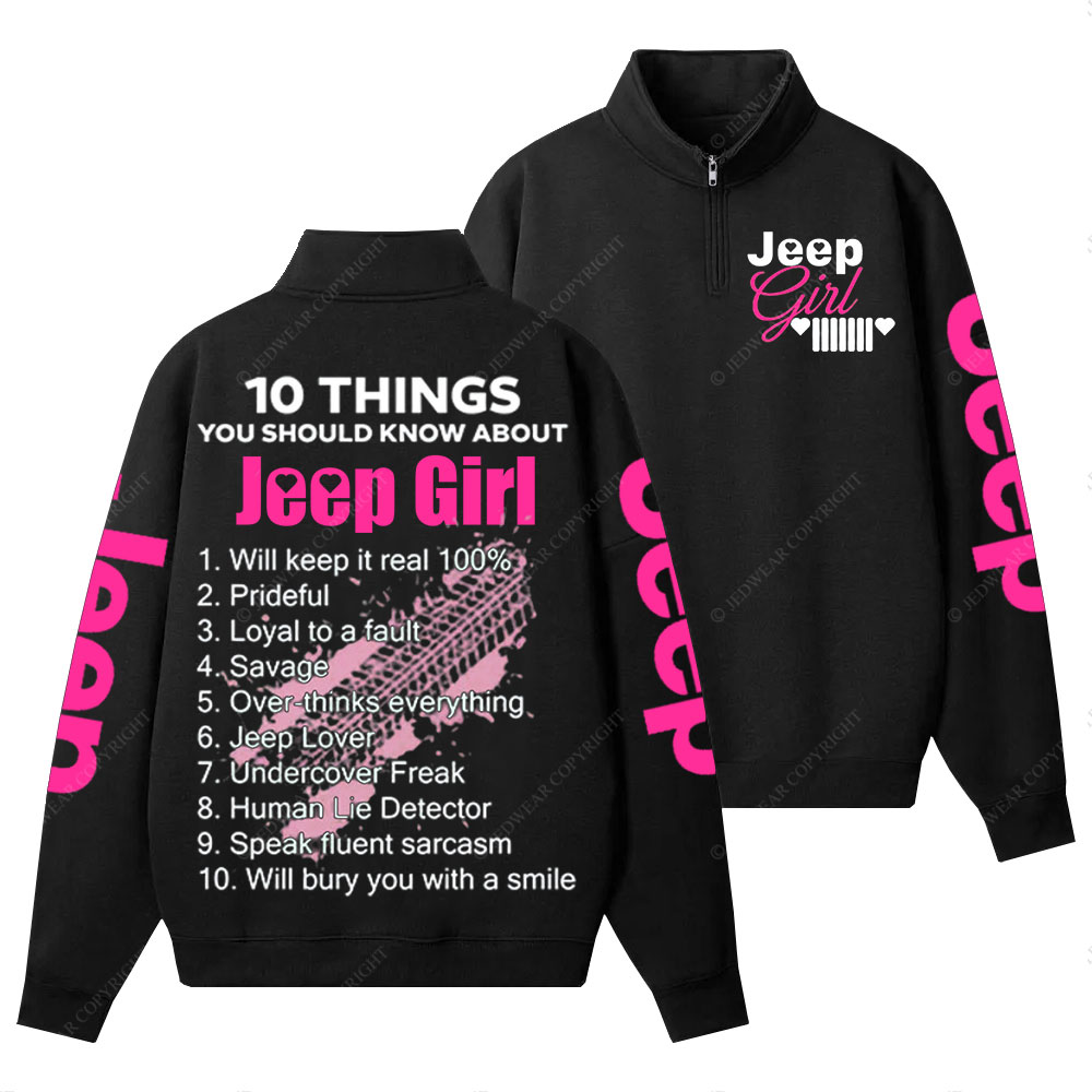 Jp Girl 10 Things Half-Zip Jacket Sweatshirt