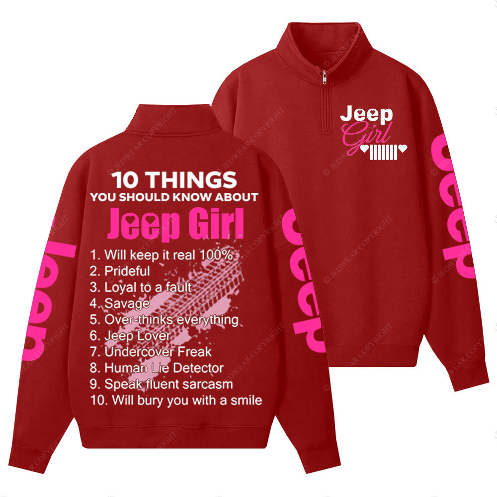 Jp Girl 10 Things Half-Zip Jacket Sweatshirt