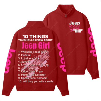 Jp Girl 10 Things Half-Zip Jacket Sweatshirt