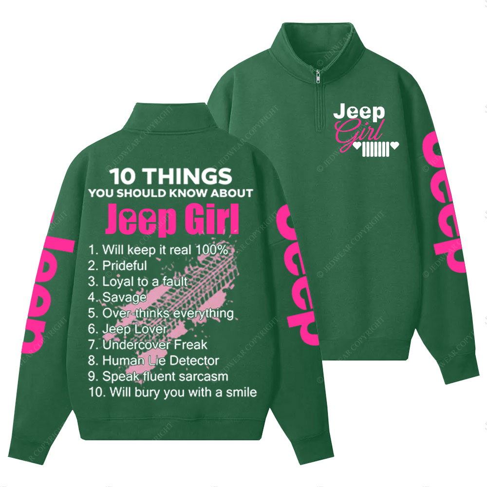Jp Girl 10 Things Half-Zip Jacket Sweatshirt
