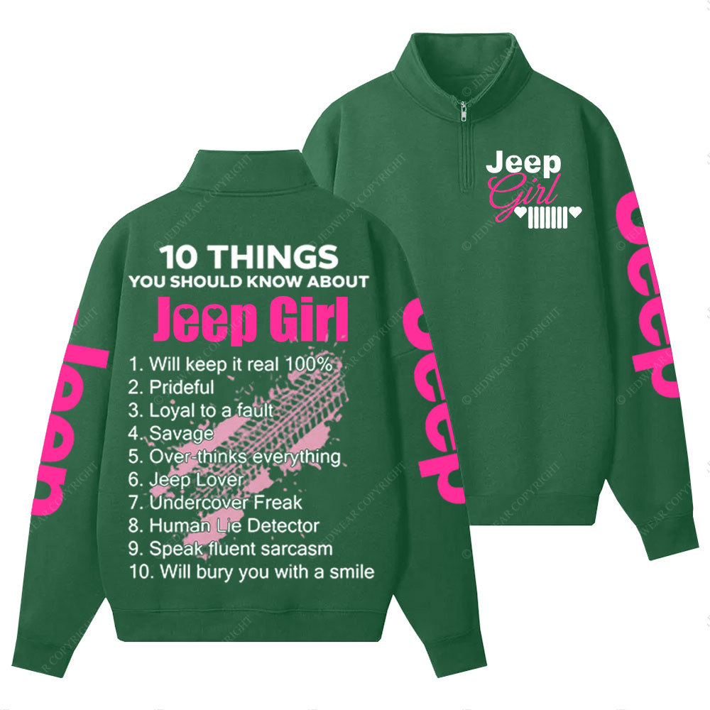 Jp Girl 10 Things Half-Zip Jacket Sweatshirt