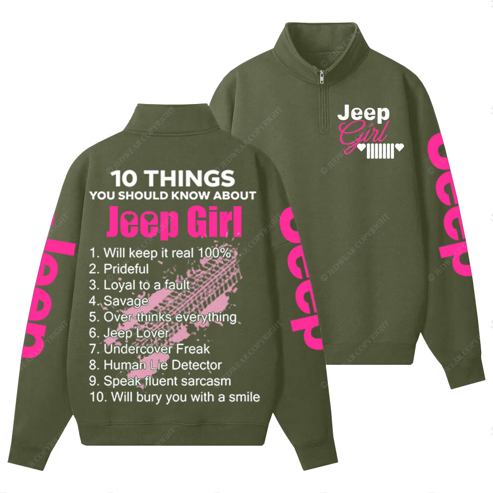 Jp Girl 10 Things Half-Zip Jacket Sweatshirt