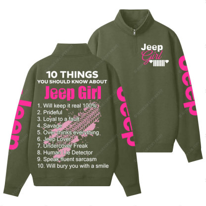 Jp Girl 10 Things Half-Zip Jacket Sweatshirt