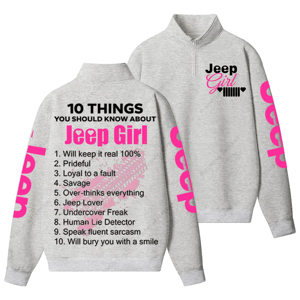 Jp Girl 10 Things Half-Zip Jacket Sweatshirt