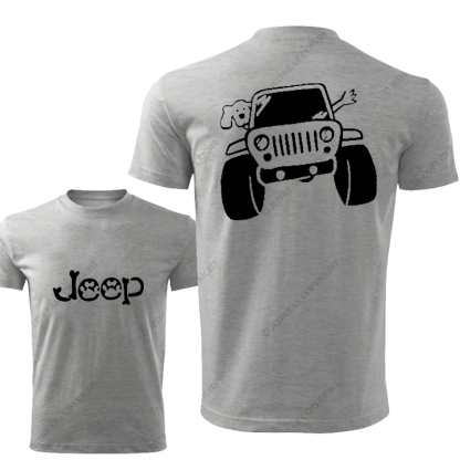Dog And His Owner Waving From Car Jp T-Shirt