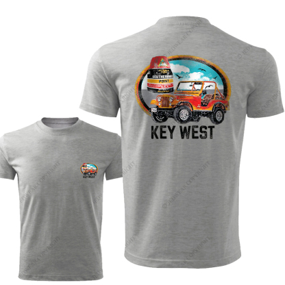 Hawaii Key West Four-wheeler On The Seaside Seagulls Blue Sky JP T-Shirt