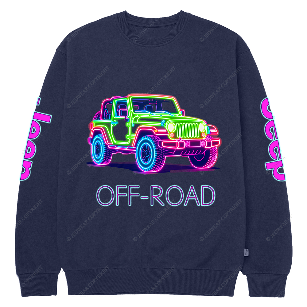 Colorful Neon Lines Off-Road Car Jp Crew Neck Sweatshirt