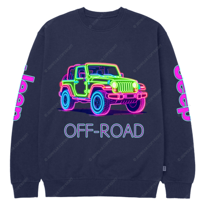 Colorful Neon Lines Off-Road Car Jp Crew Neck Sweatshirt