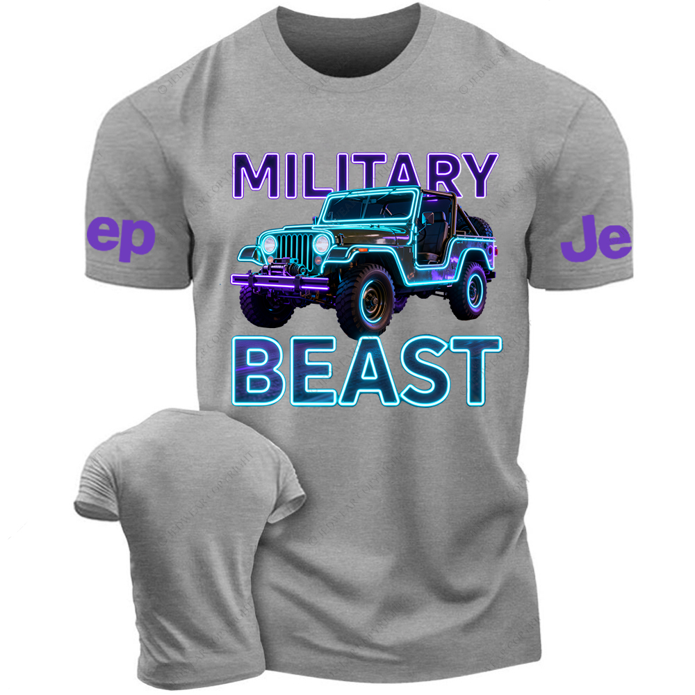Colorful Neon Lines Off-Road Military Beast Jp T-Shirt