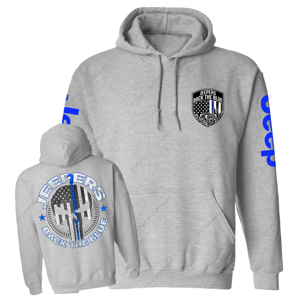Policeman Jp Back The Blue Police Skull Jp Casual Hoodie