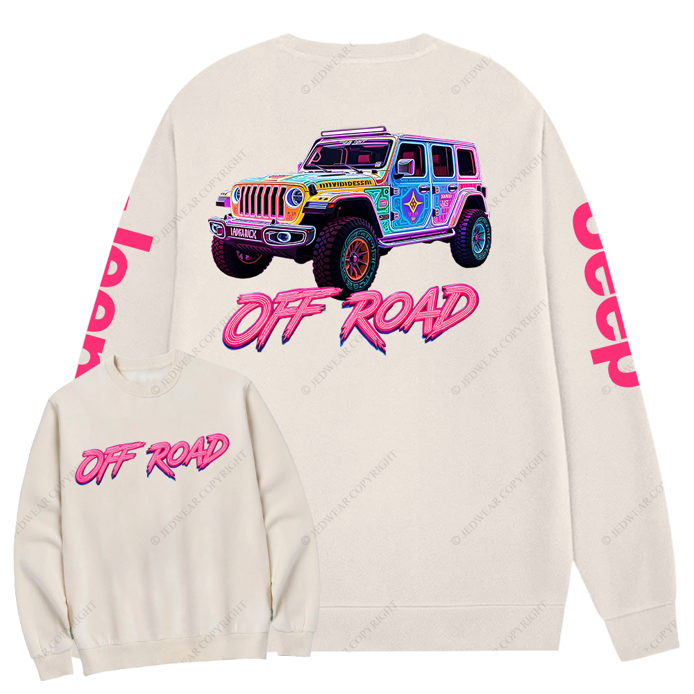 Colorful Neon Lines Jp Crew Neck Sweatshirt