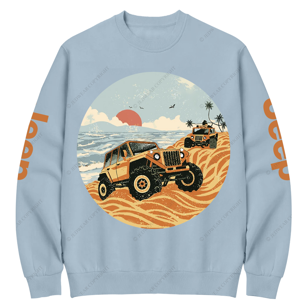 Sunset Sea Surf Jp Crew Neck Sweatshirt