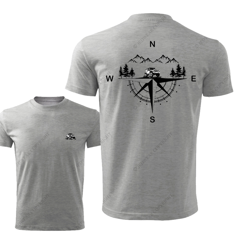 Compass Mountains And Trees Front And Rear Design JP T-Shirt