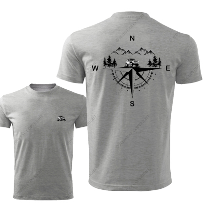 Compass Mountains And Trees Front And Rear Design JP T-Shirt