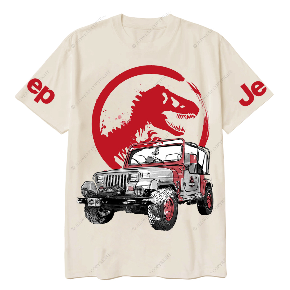 Dinosaur On The Back Of An Off-Road Vehicle Jp T-Shirt