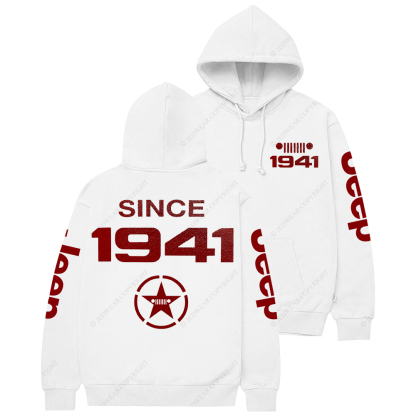 Vintage Military Star Circle Since 1941  Jp Casual Hoodie