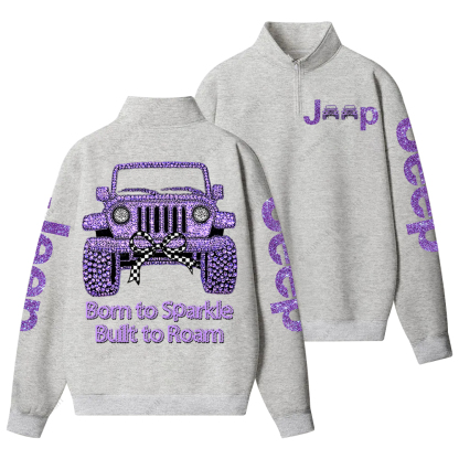Girl Purple Car Bling Bling Jp Half-Zip Jacket Sweatshirt