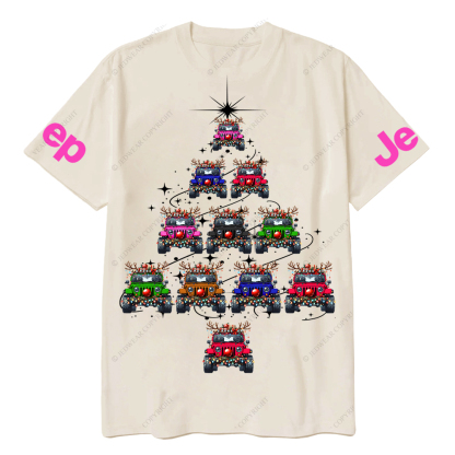 Colorful Lights Merry Christmas Tree Jp T-Shirt