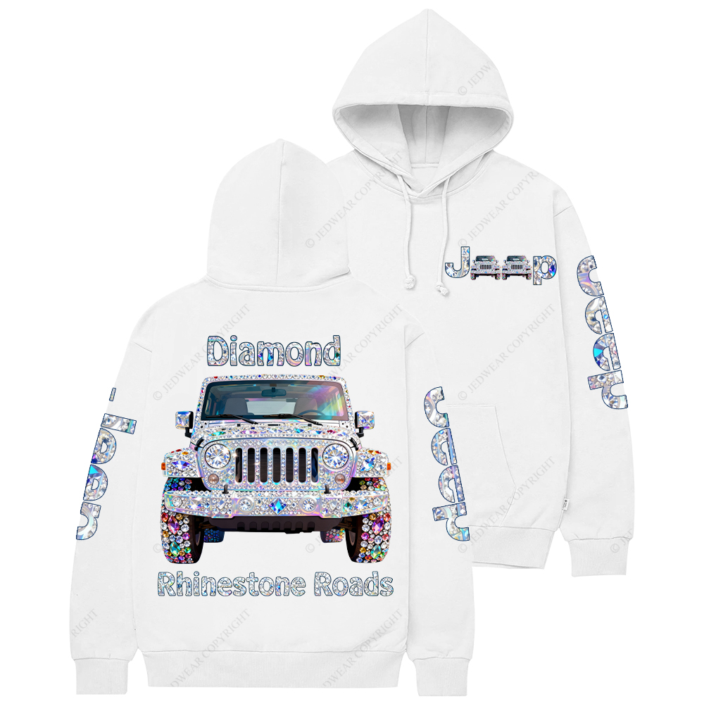 Bling Rhinestone Roads Diamond Jp Casual Hoodie