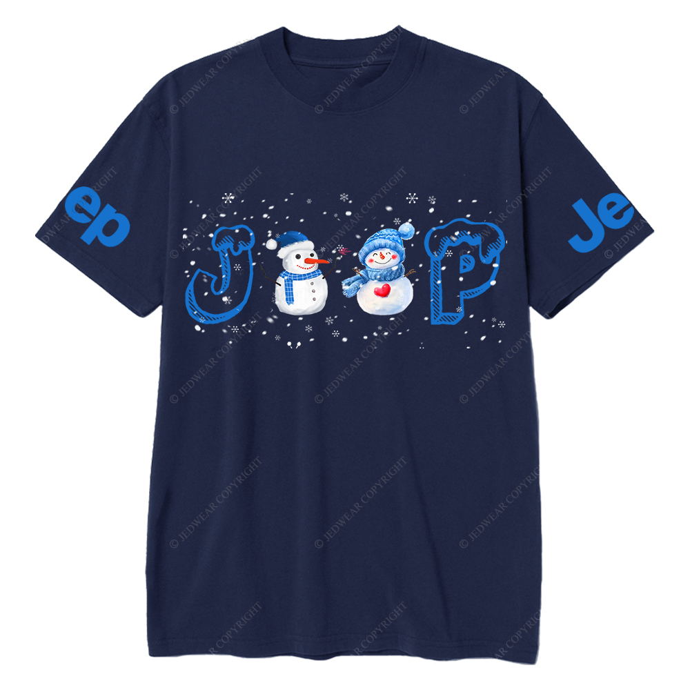 Merry Christmas Snowman Blue Jp T-Shirt