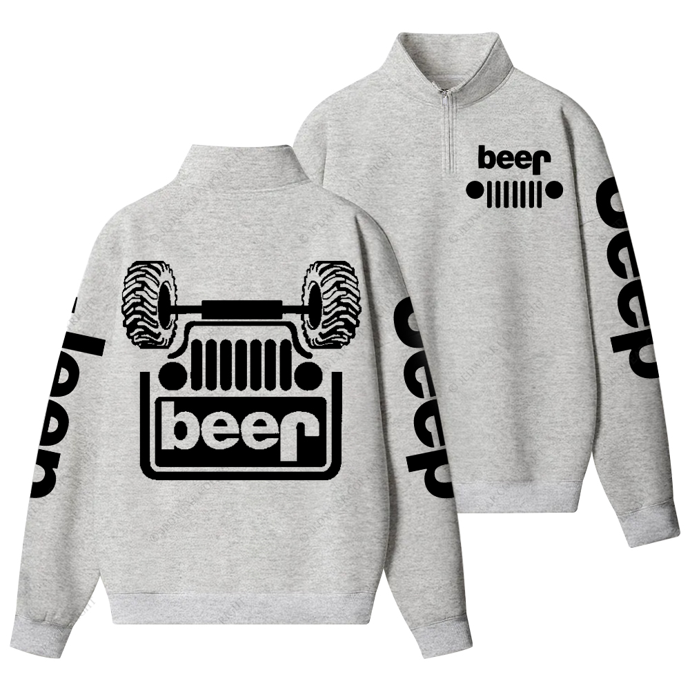 Funny Retro Beer Lover Jp Half-Zip Jacket Sweatshirt