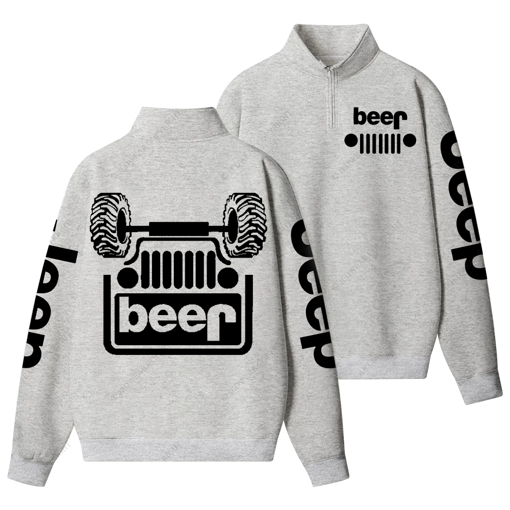 Funny Retro Beer Lover Jp Half-Zip Jacket Sweatshirt
