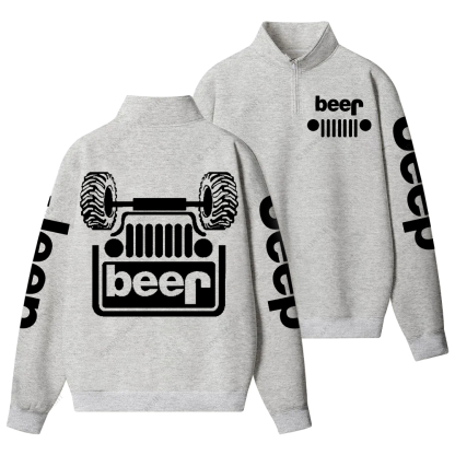 Funny Retro Beer Lover Jp Half-Zip Jacket Sweatshirt