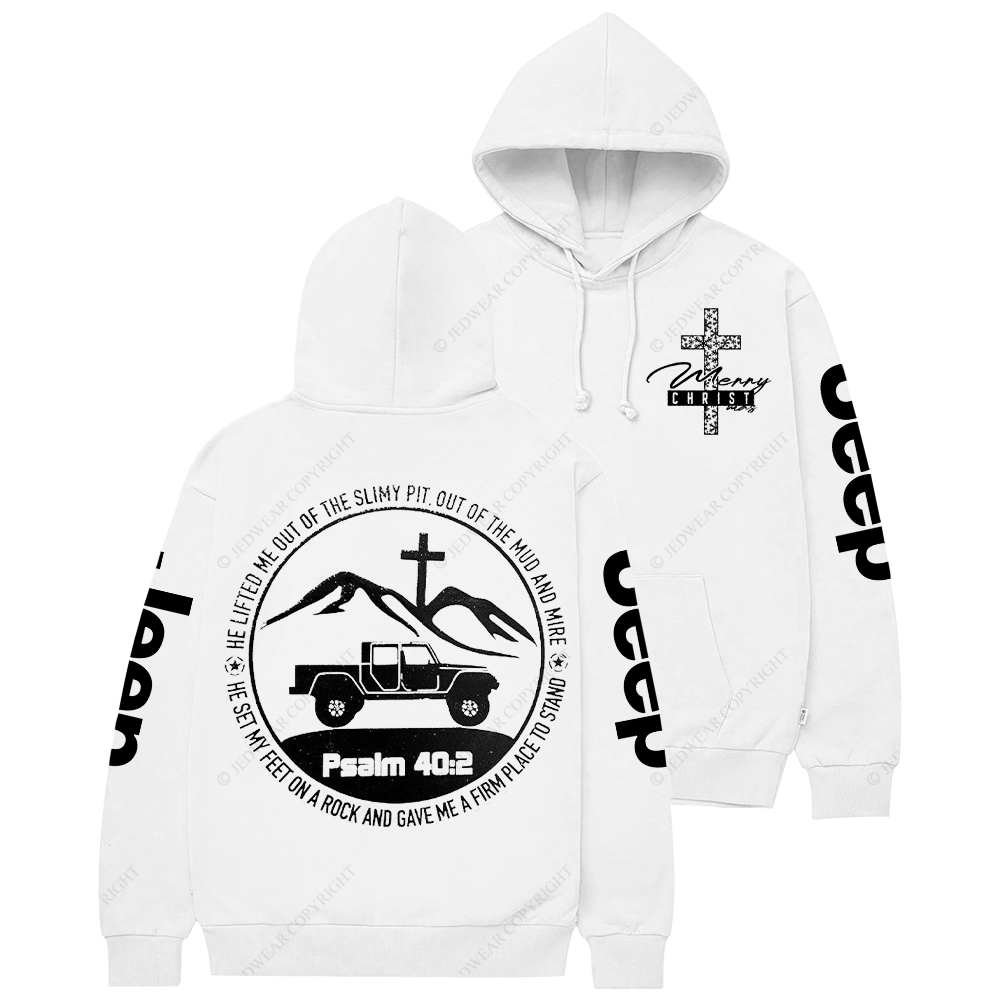 Merry Christmas Religion The Lifted Me Out Of The Slimy Pit Psalm 40:2 Jp Casual Hoodie