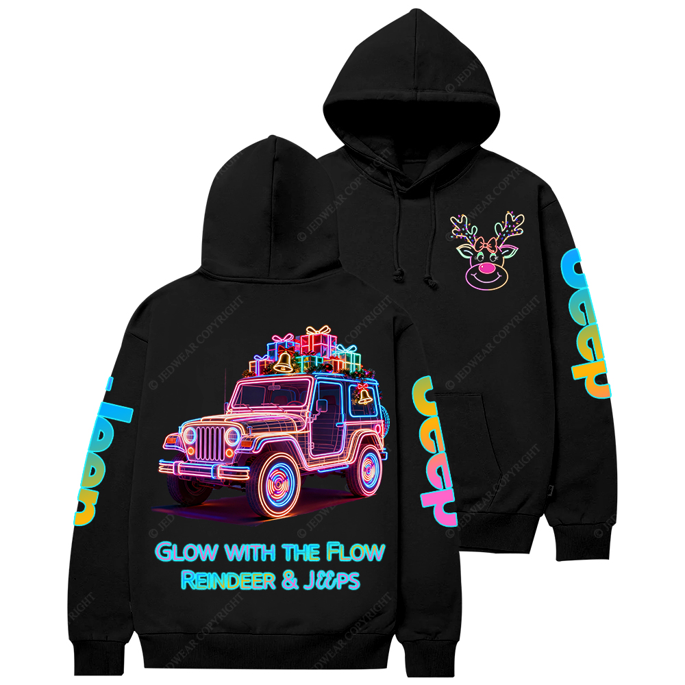 Glow With The Flow Reindeer Jp Casual Hoodie