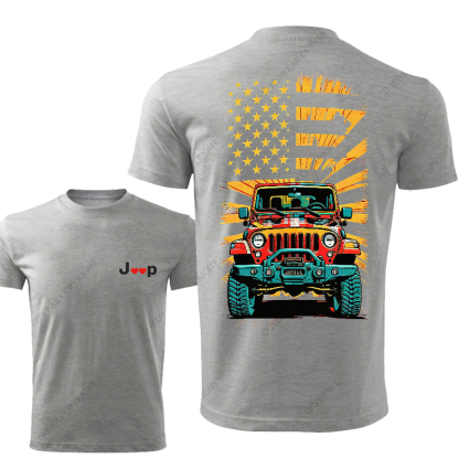 Four-Wheeler American Flag Love Front And Rear Design Jp T-Shirt