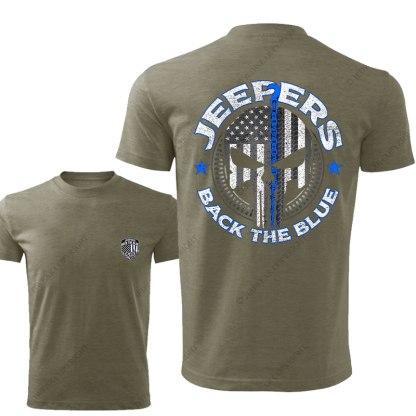 Policeman Jp Back The Blue Police Skull Police badge T-Shirt