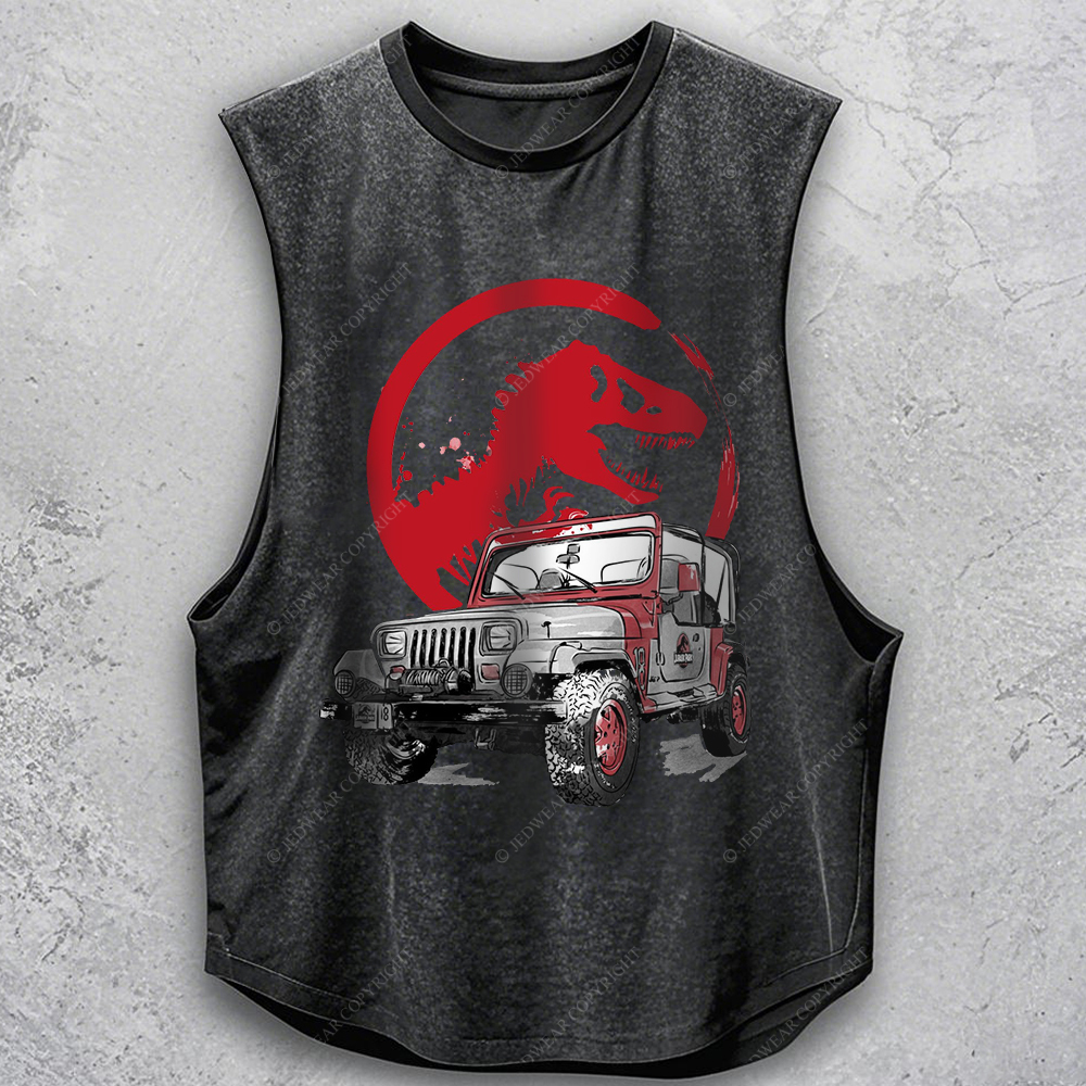 Dinosaur On The Back Of An Off-Road Vehicle Jp - Men Tank