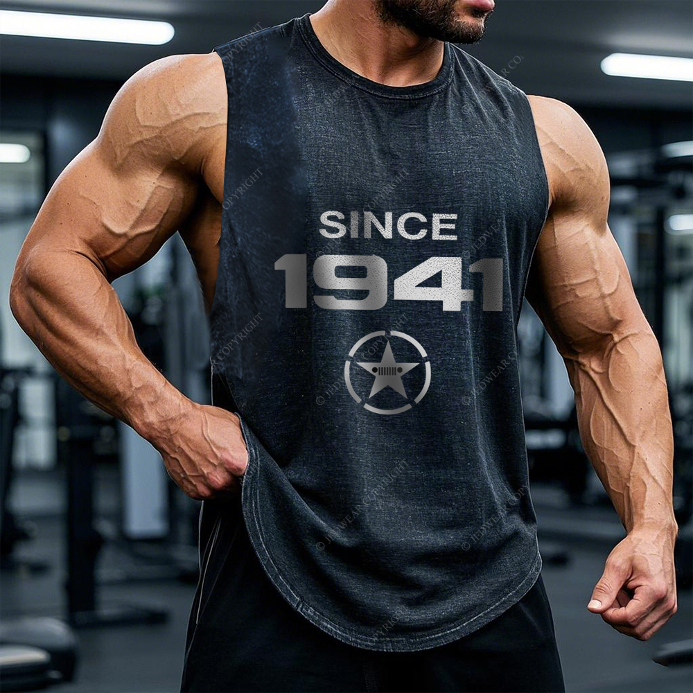 Vintage Military Star Circle Since 1941 Jp - Men Tank