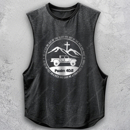 Religion The Lifted Me Out Of The Slimy Pit Psalm 40:2 Jp - Men Tank
