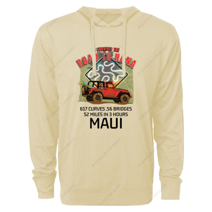 I Survived The Road To Hana Curves Jp Oversized Lightweight Hoodie