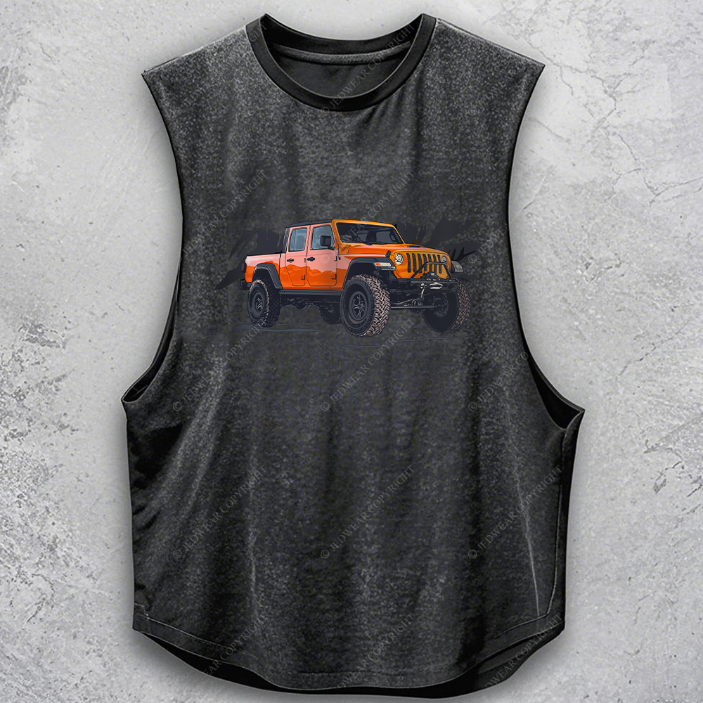 Truck Driving On Mountain Road Four-Wheeler Jp - Men Tank