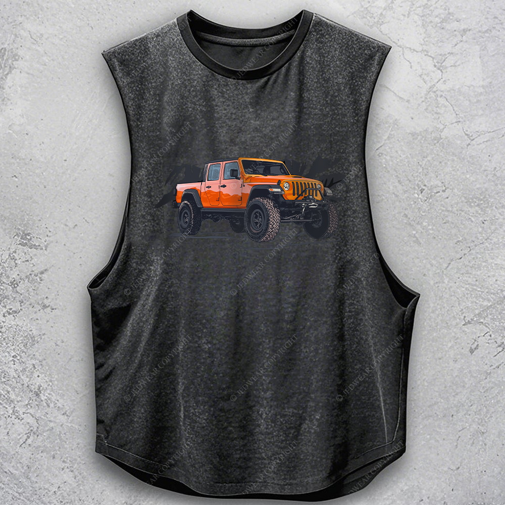 Truck Driving On Mountain Road Four-Wheeler Jp - Men Tank