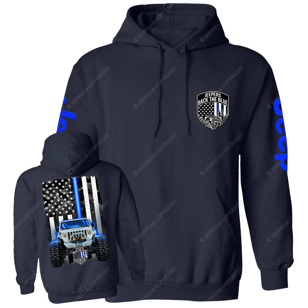 Drivers Back The Blue American Flag Policeman Police Car Badge Jp Casual Hoodie