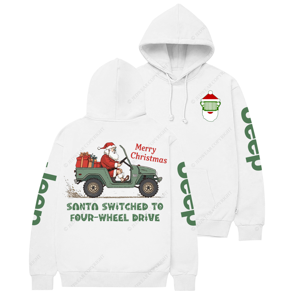Merry Christmas Santa Santa Switched To Four-Wheel Drive Jp Casual Hoodie