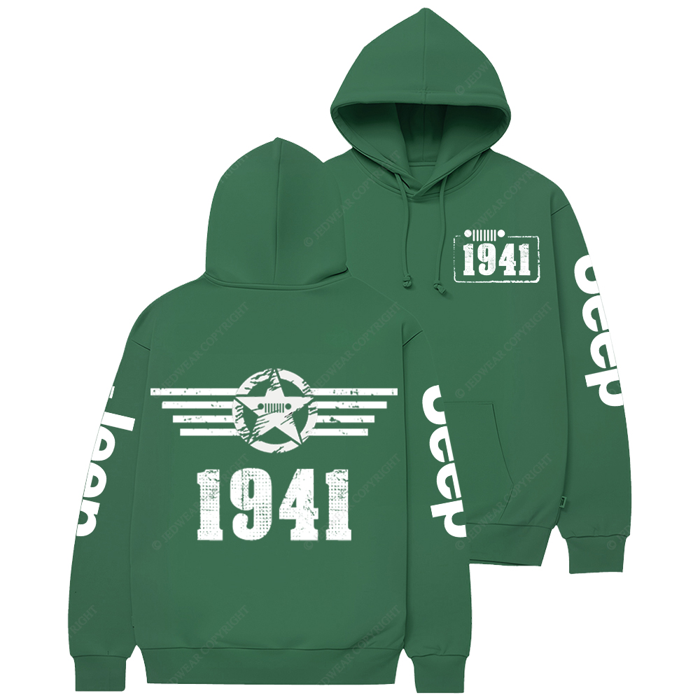 Since 1941 Military Star Rectangle Time Jp Casual Hoodie