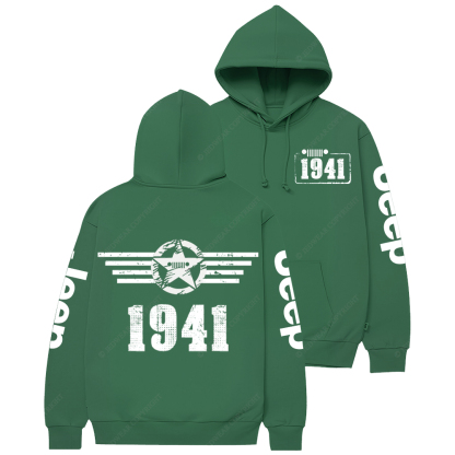 Since 1941 Military Star Rectangle Time Jp Casual Hoodie