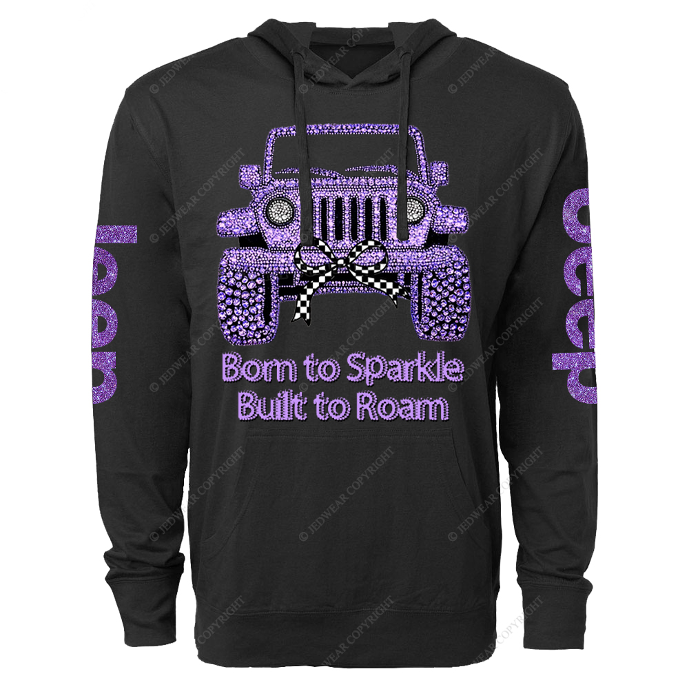 Girl Purple Car Bling Bling Jp Oversized Lightweight Hoodie   