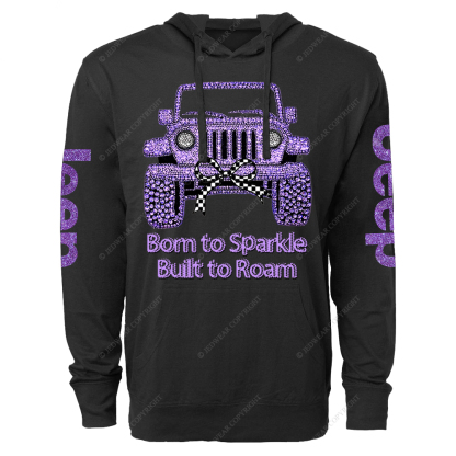 Girl Purple Car Bling Bling Jp Oversized Lightweight Hoodie   
