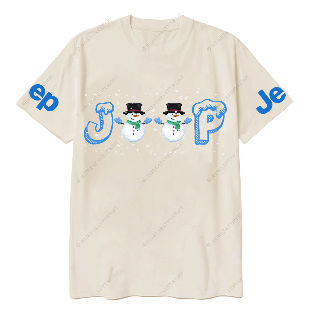 Merry Christmas Snowman Blue Jp T-Shirt