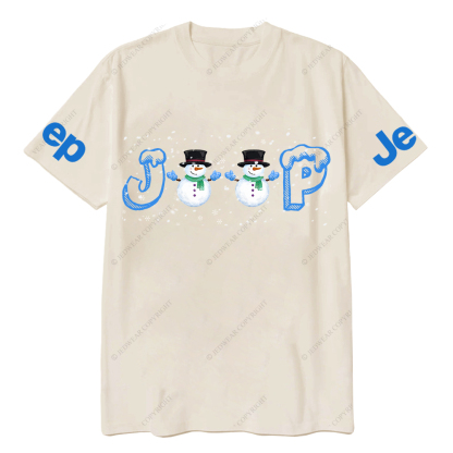 Merry Christmas Snowman Blue Jp T-Shirt